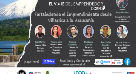 Epa! CoWork y Corfo invitan a la charla “Fortaleciendo el Emprendimiento desde Villarrica a La Araucanía”